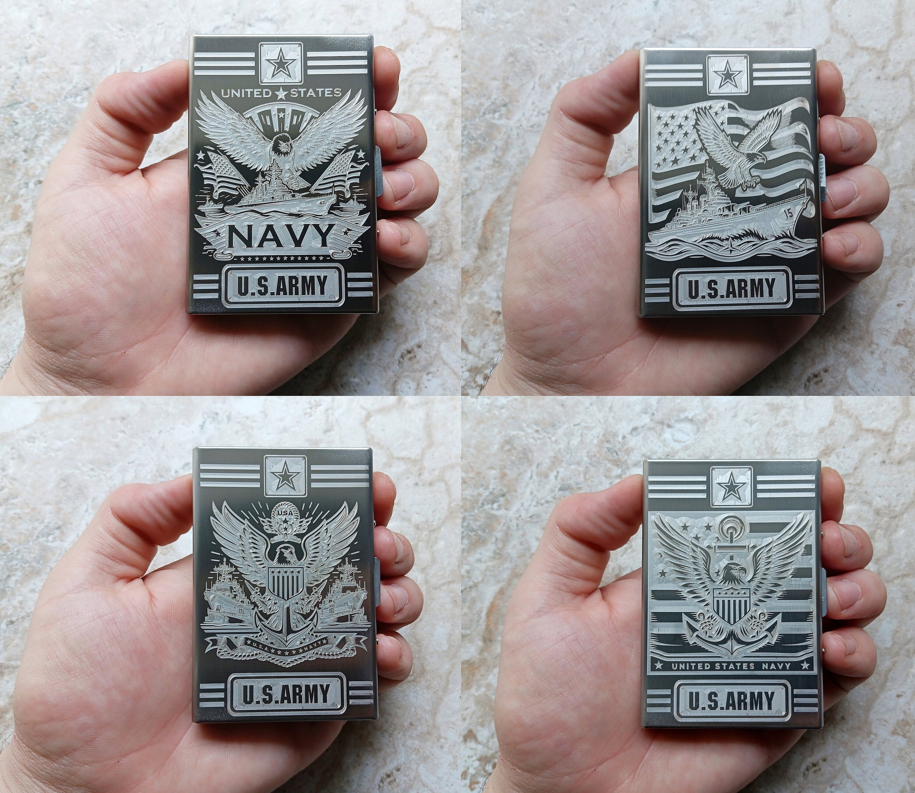 Top View of different US Army Navy Designs